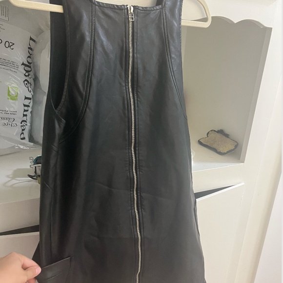 Maeve Anthropologie Faux Leather Shift Dress Black - Picture 7 of 10